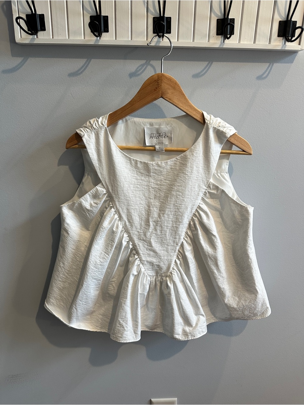 Anthropologie Mare Mare Shirred Swing Tank Ivory Small Babydoll - Picture 11 of 11